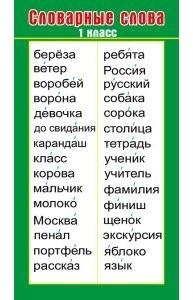 Шпаргалка "Ударения/Словарные слова. 1 класс"