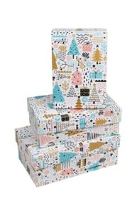 Коробка подарочная НГ- Елочки  23 х 16 х 9,5 см ПП-7208