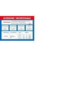 Мини-плакат двусторонний "Склонение числительных" А4