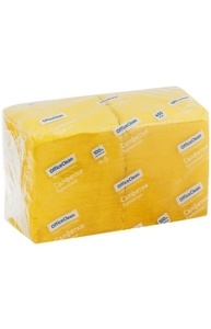 Салфетки бумажные OfficeClean, 1 слойн., 24*24см, желтый, 400шт.