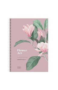 Бизнес-тетрадь А4 100л спираль клетка "Flower art", тв.обл.