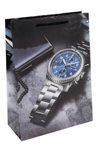 Пакет подарочный с глянцевой ламинацией 22x31x10 см  (ML) Мужские часы , 128 г ППК-25