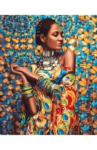 Холст с красками 40х50см Африканская принцесса