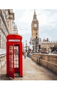 Холст с красками 40х50см Визитка Лондона