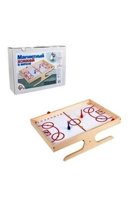 Настольная игра "Магнитный хоккей с мячом"  (дерево) арт.03974