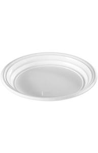 Тарелки одноразовые OfficeClean, набор 100шт., эконом, ПС, белые, бессекционные, 20,5