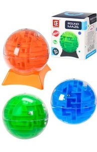 Головоломка.3D лабиринт шар (7,2х9,8 см, в коробке. 3 цвета микс) ( Арт. Y14494010)