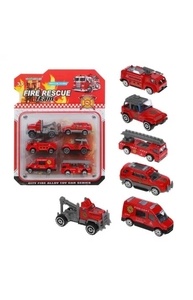Игровой набор Пожарная бригада, в комплекте 6 металлических транспортных средств без