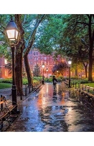 Холст с красками 40х50см Вечерняя аллея
