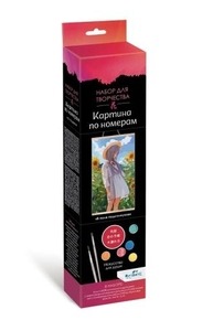 Холст с красками 30х50см ПАННО. Аниме. В поле подсолнухов Арт.07832