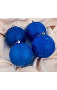 Набор шаров пластик d-10 см, 4 шт "Туман" синий 1307158