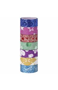 Клейкие ленты полимерные для декора с блестками "УЗОРЫ", 15 мм х 3 м, 7 цветов