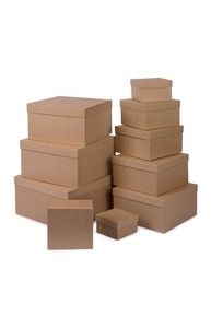 Коробка подарочная квадратная 24x24x13 см  КРАФТ