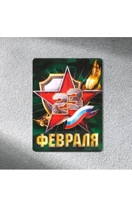 Магнит полимерный «23 февраля», 6 х 8 см