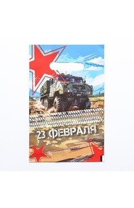 Пакет "23 февраля", полиэтиленовый с вырубной ручкой, 20х30 см, 30 мкм